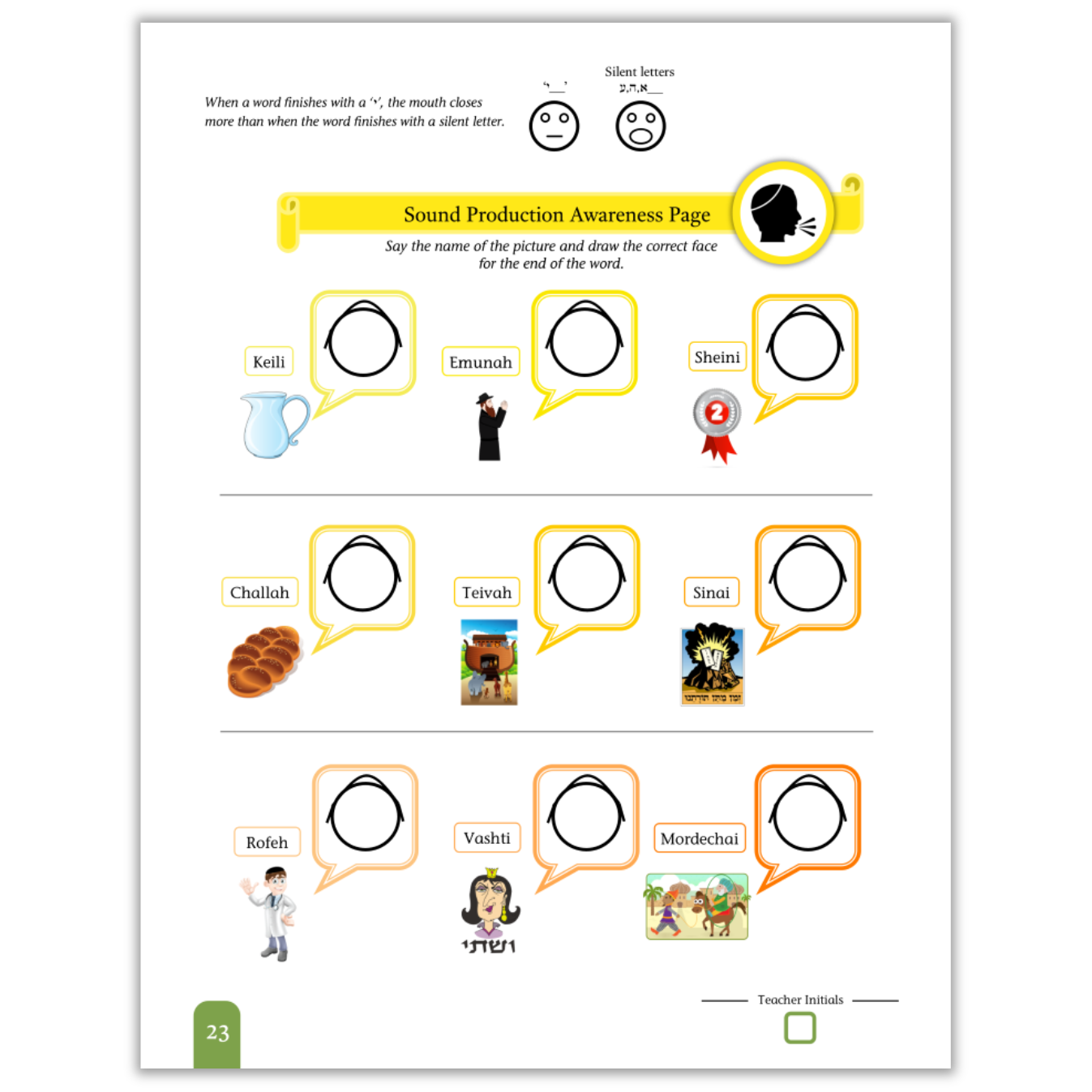 Seder Kriah Hebrew School Edition Stage 4 SPECIAL RULES