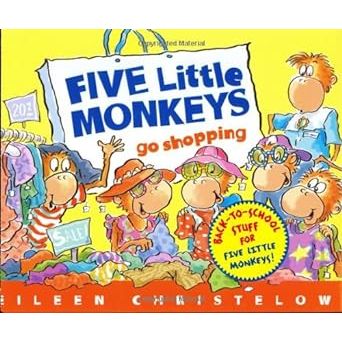 Five Little Monkeys Shopping for School Board Book (Five Little Monkeys Story)