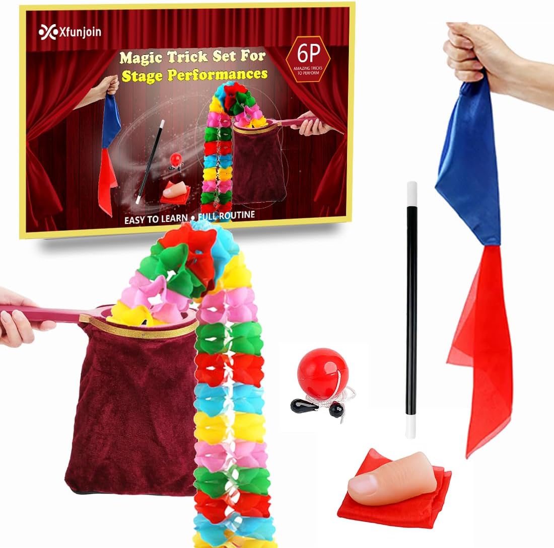 BAG: Magic, w/ Pull Flower, Color change & Vanishing Silk, Rising Wand, Magic Ball