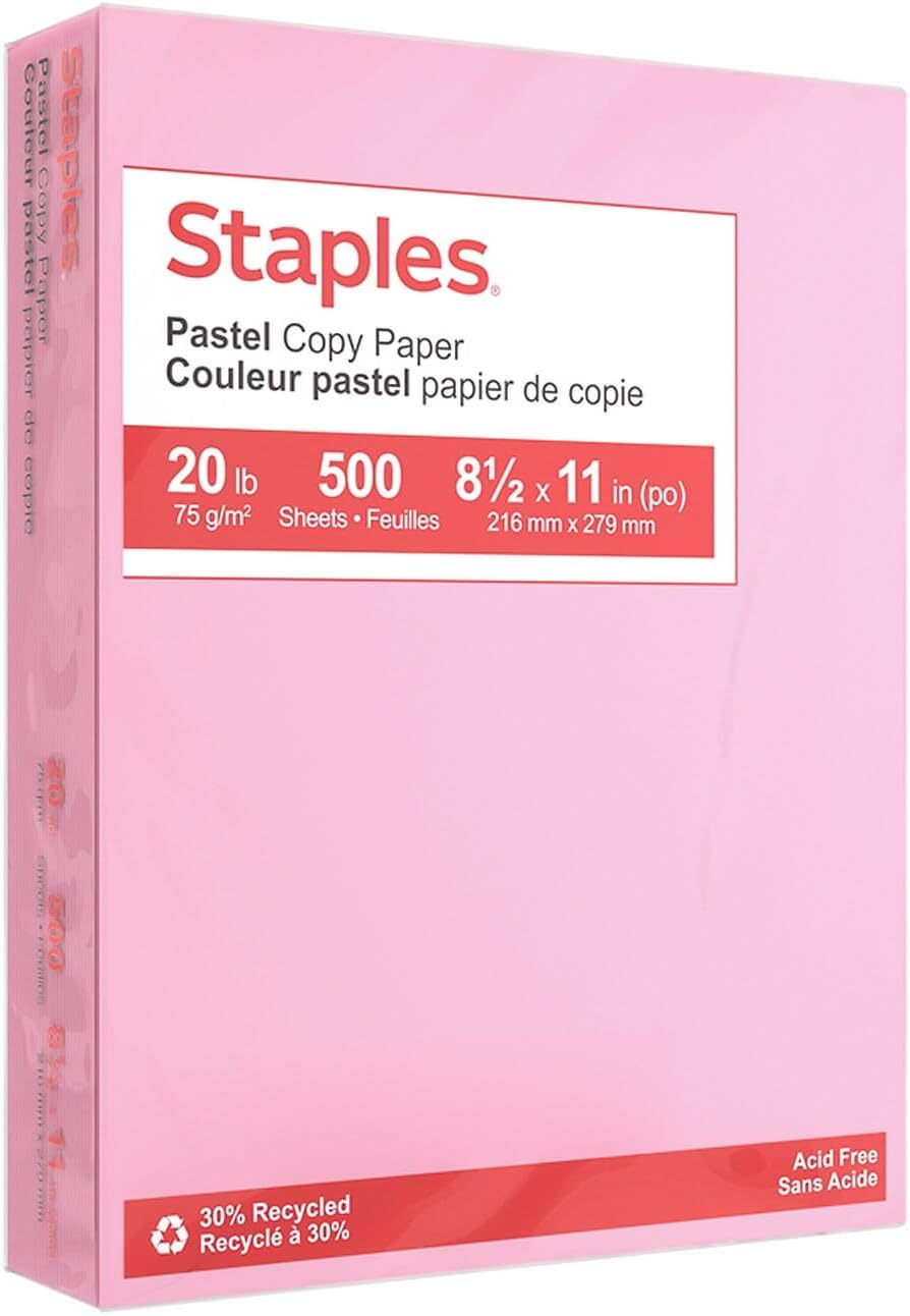PAPER: Copier, 8 1/2 x 11, Cherry, 500/pk
