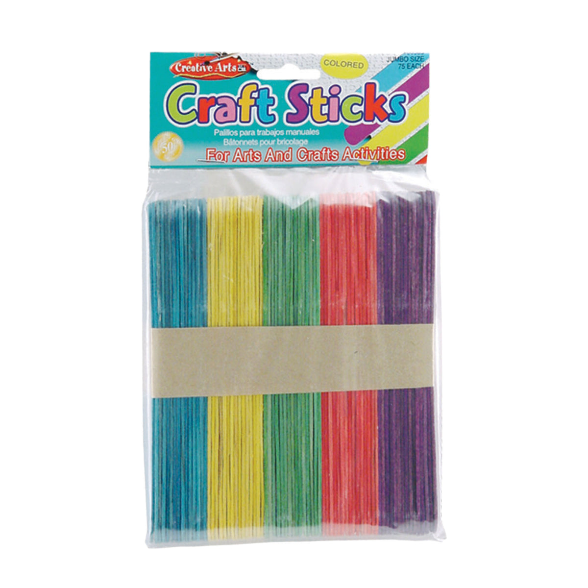 CRAFT STICKS: Jumbo, 5/8"x6", Asst, 75/pk