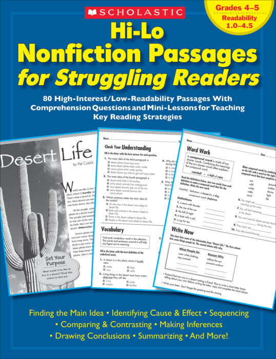 Hi-Lo Nonfiction Passages for Struggling Readers: Grades 4-5