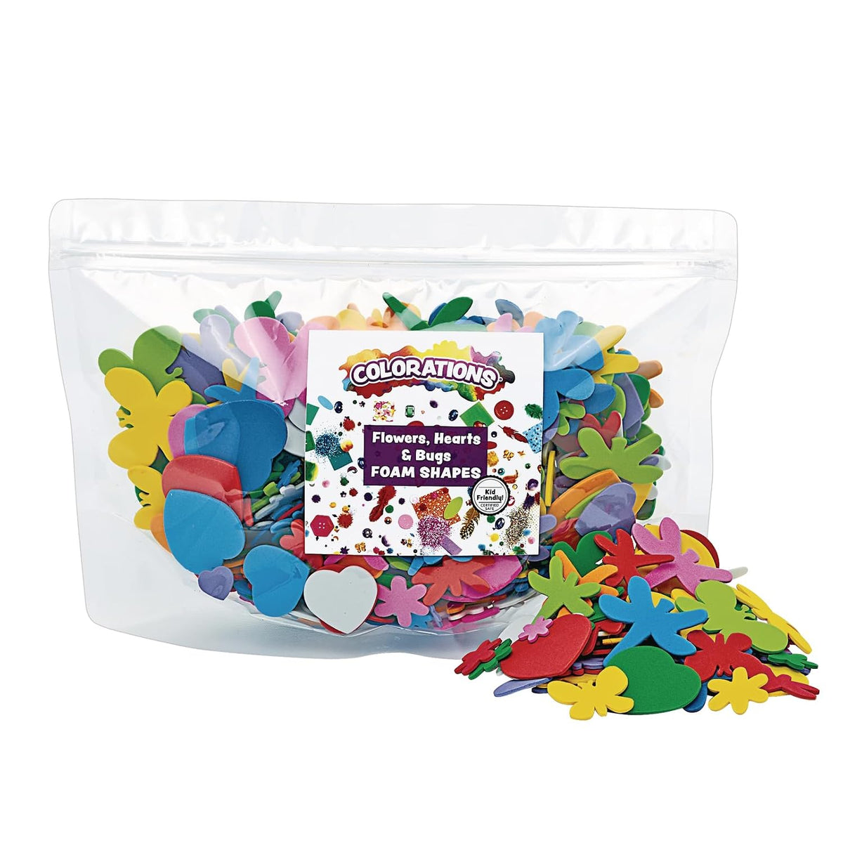 Foam shapes: flowers, bugs, hearts