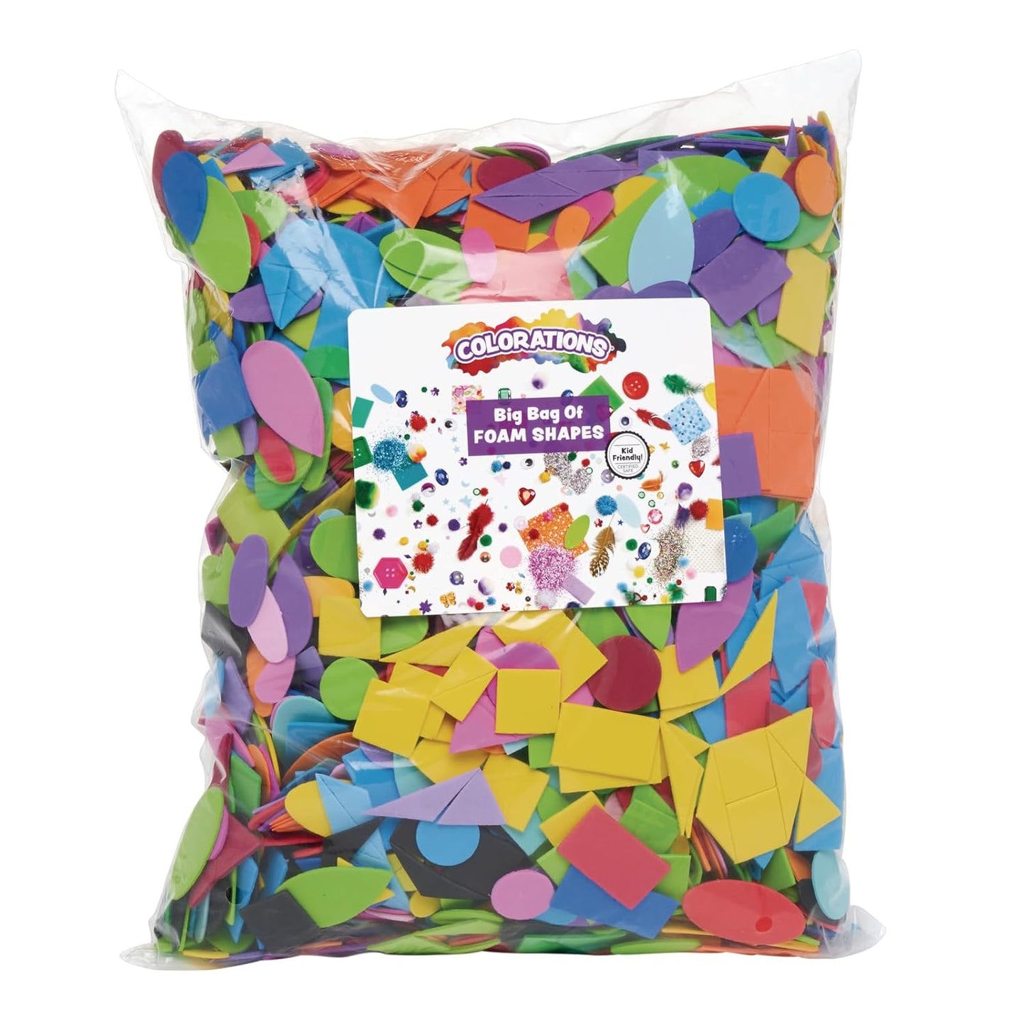 Colorations Big Jumbo Bag of Foam Shapes, 1 Lb Bulk
