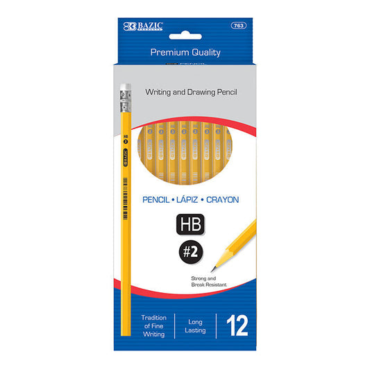 BAZIC #2 Premium Yellow Pencil (12/Pack)