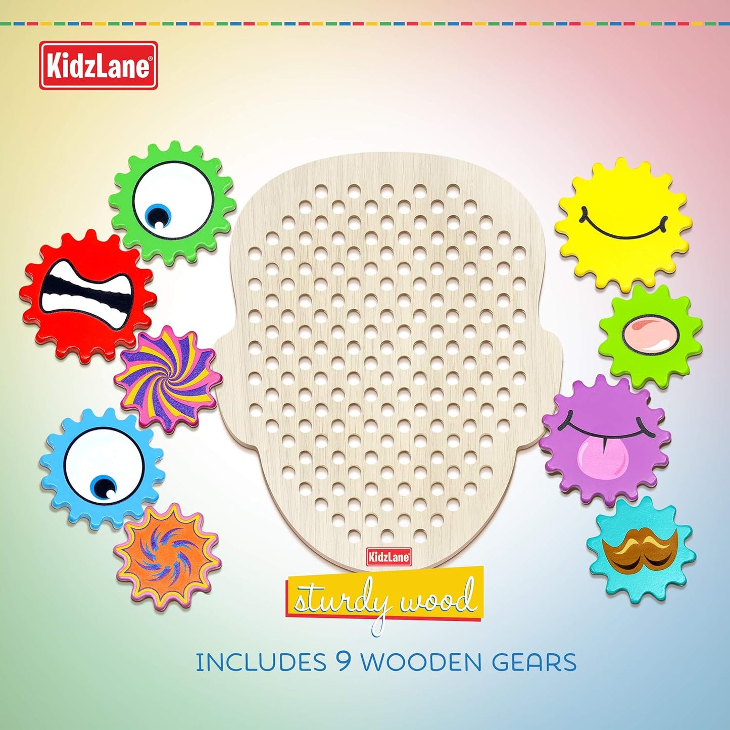 Kidzlane Gear Head Wooden Building Toys (10 pc. Kit)