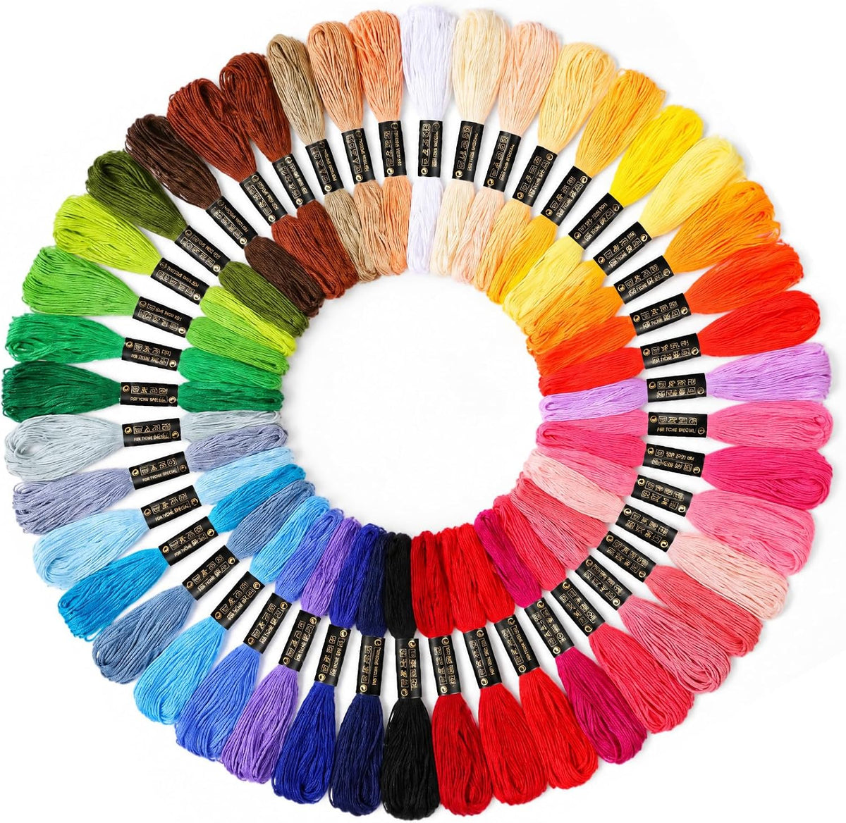 FLOSS: Embroidery, assorted, 8m/skein st>36 skeins