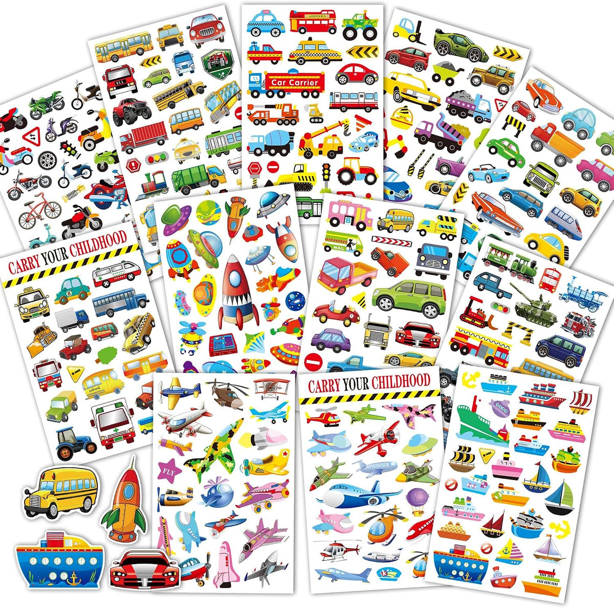 STICKERS: Transportation - Cars, Airplanes, Rockets