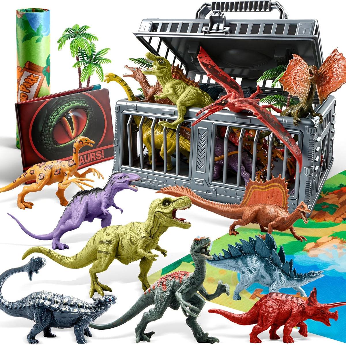 TOY: Realistic dinosaur play set w/ mat