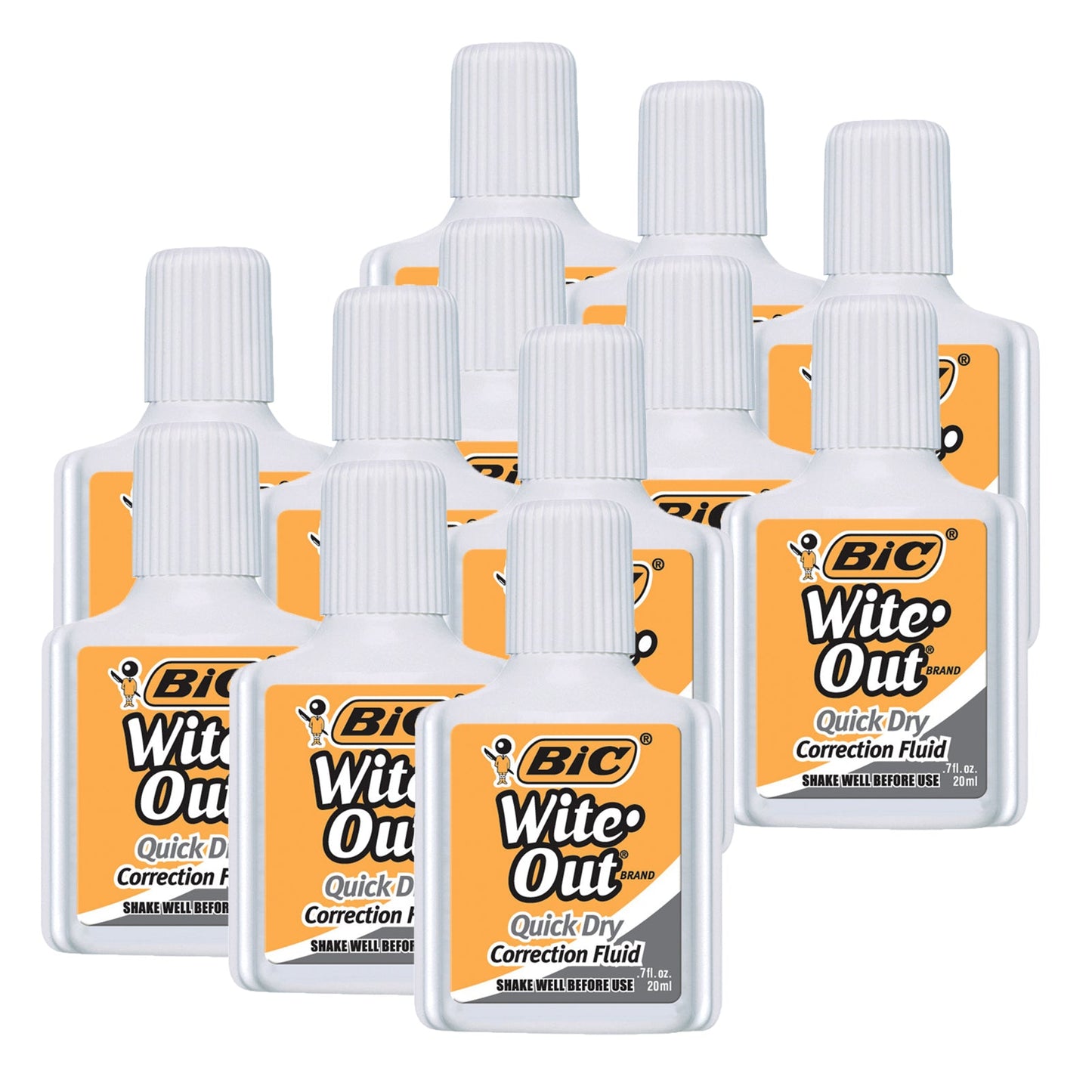 Wite-Out® Quick Dry Correction Fluid, Pack of 12