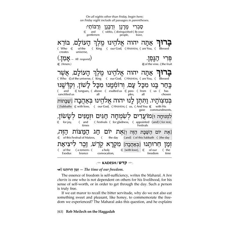 Reb Meilech on the Haggadah