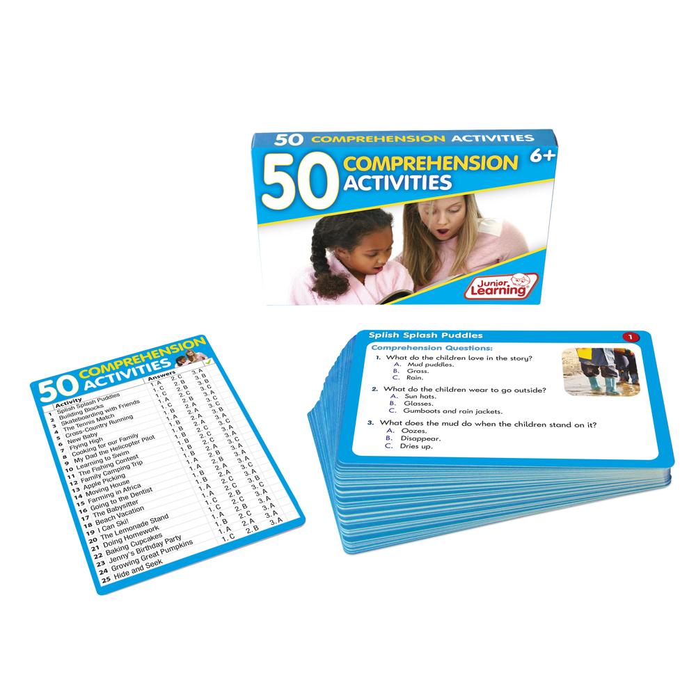 50 Comprehension Activities box and cards