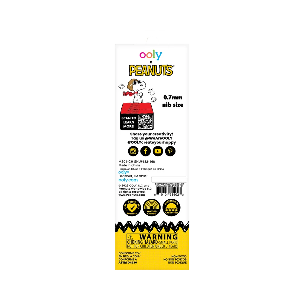 OOLY x Peanuts 3 Color Erasable Gel Pen - Snoopy & Woodstock