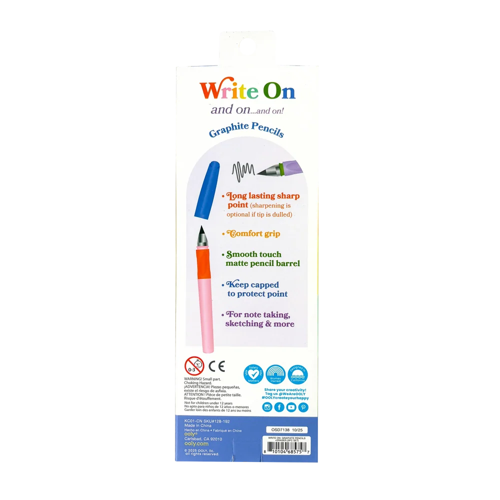 Write On Graphite Pencils and Eraser - Set of 2