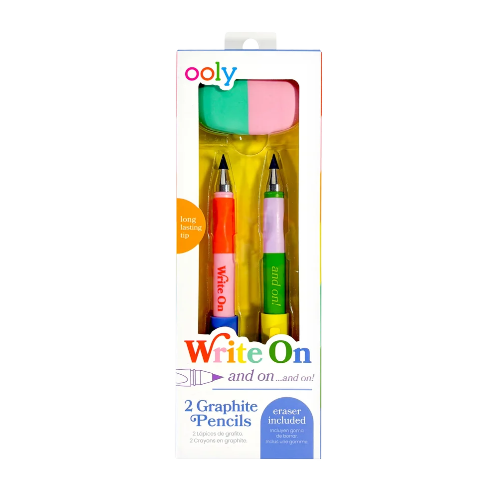 Write On Graphite Pencils and Eraser - Set of 2