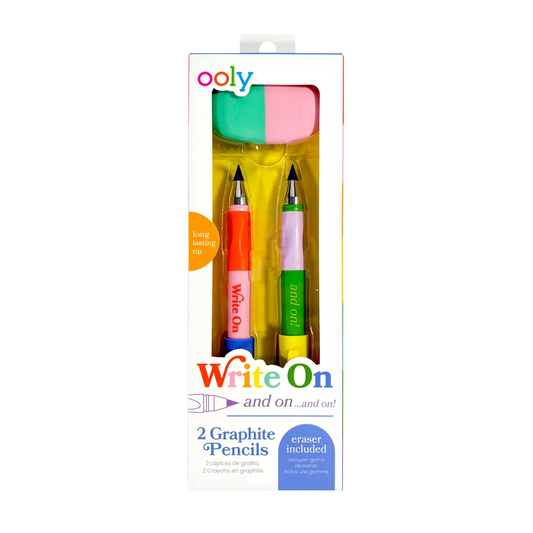 Write On Graphite Pencils and Eraser - Set of 2