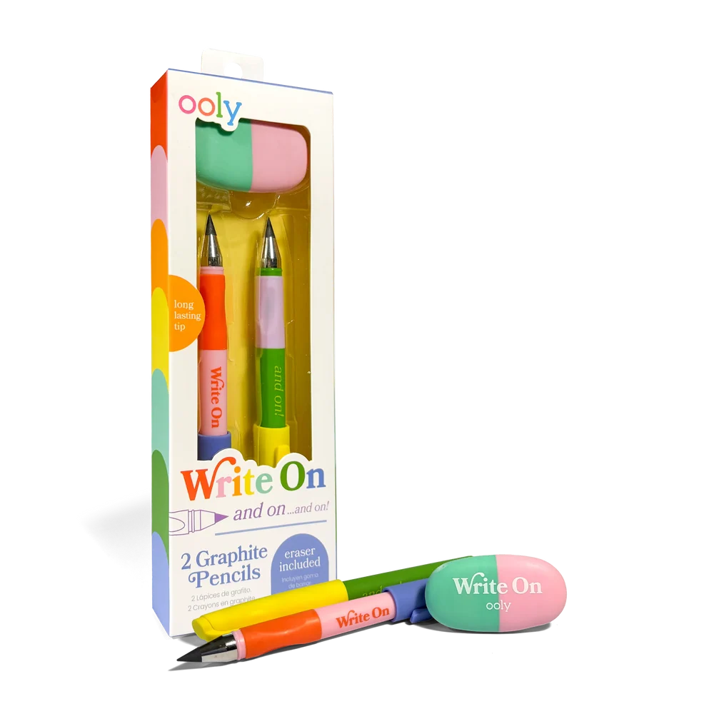 Write On Graphite Pencils and Eraser - Set of 2