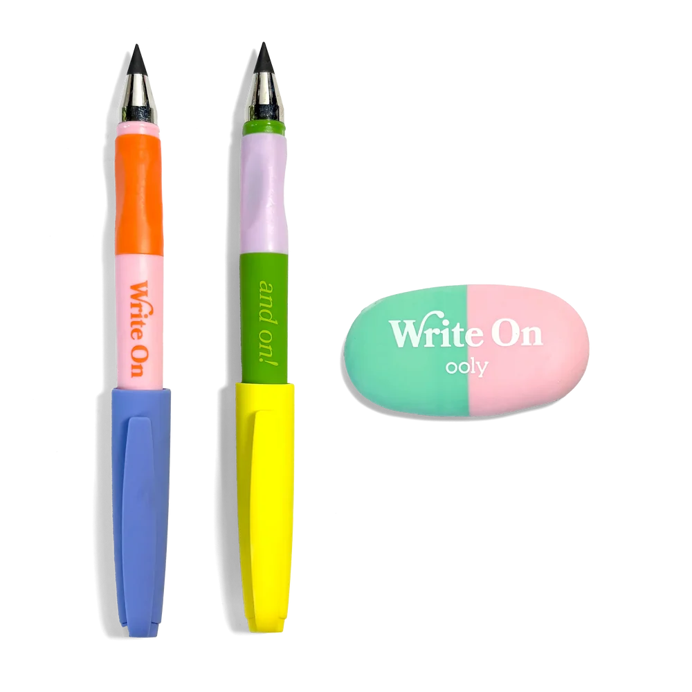 Write On Graphite Pencils and Eraser - Set of 2