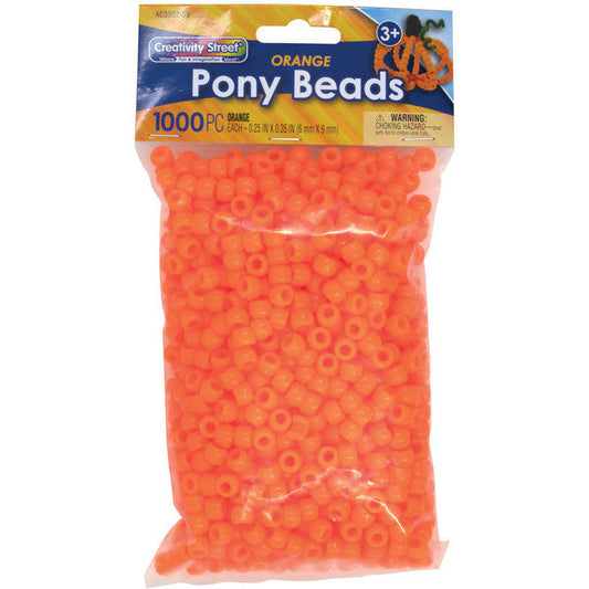 Beads Pony 6mmx9mm Orange 1000Count
