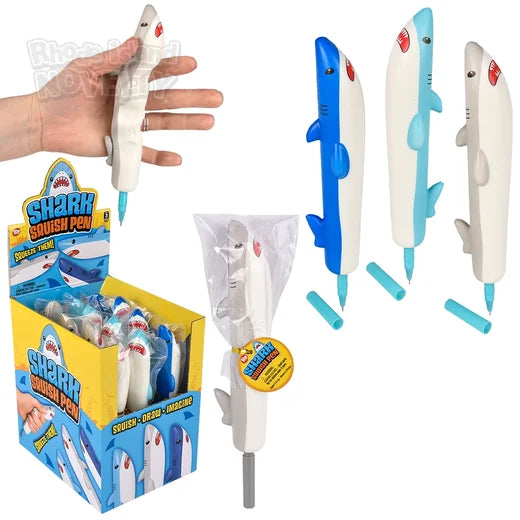 8.25" Squish Shark Pens 12ct 12/18