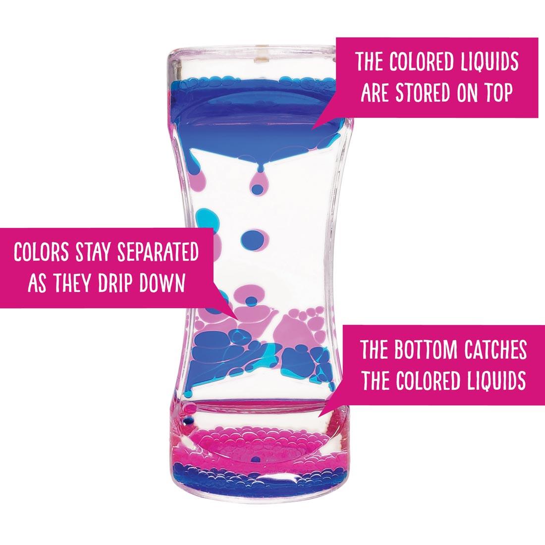 Liquid Motion Bubbler, Blue & Pink