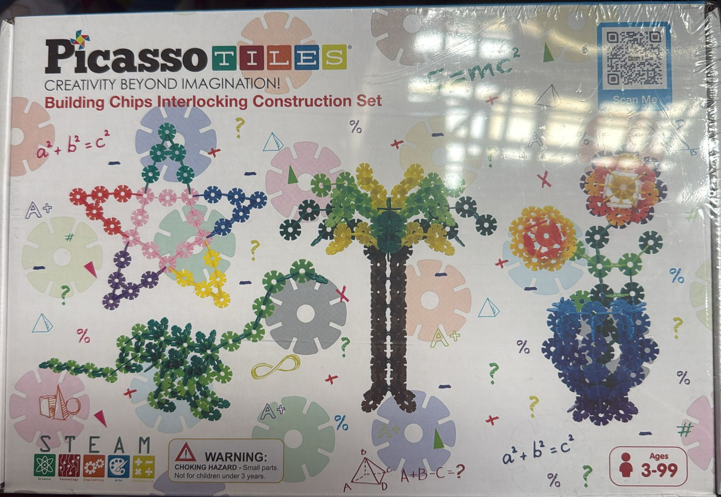 PicassoTiles 108pc Interlocking Disc Building Chips 12 Colors