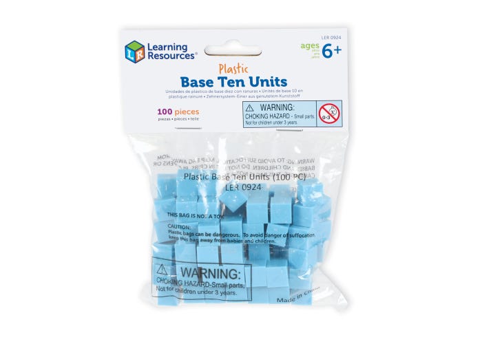 BASE TEN UNIT CUBES-PLASTIC (set of 100)