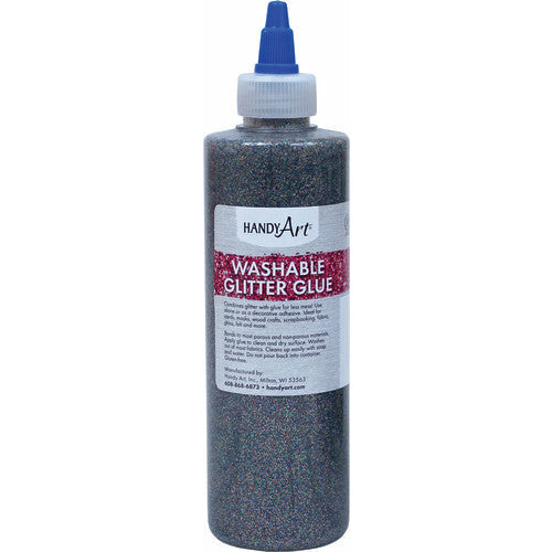 Handy Art® Washable Glitter Glue, 8 oz., Multi-Color