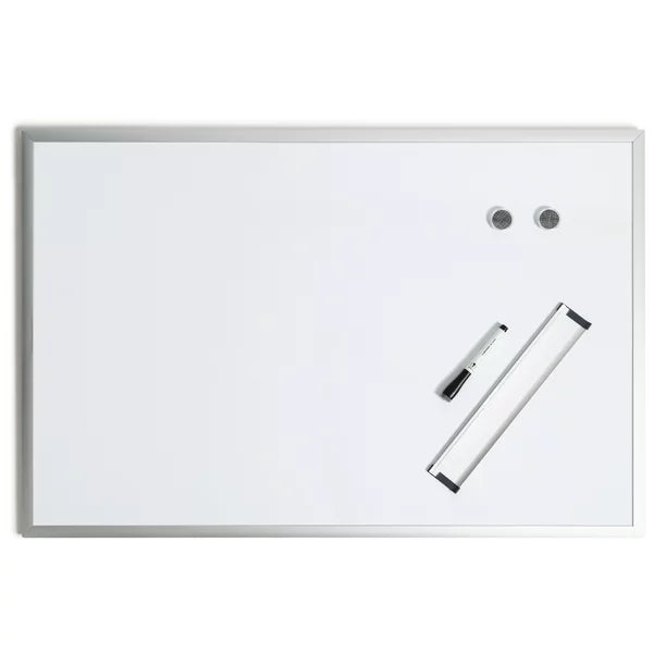 Dry Erase Board, 23" x 35", Whiteboard, Silver Finish Frame