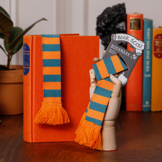 TEAL & ORANGE - BOOK SCARF