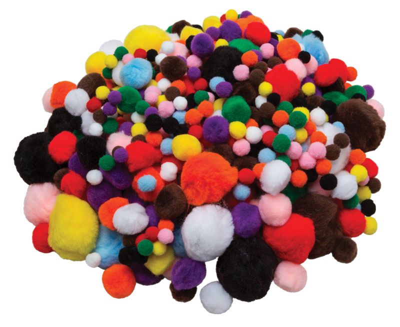 POMPOMS: Craft, Asst, 300/pk