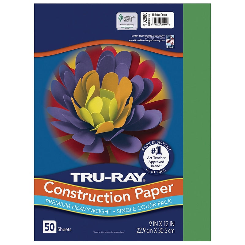 PAPER: Constr, Green, 9 x 12, 50/pk