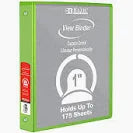 BAZIC® 3-Ring View Binder with 2 Pockets-White / 1"