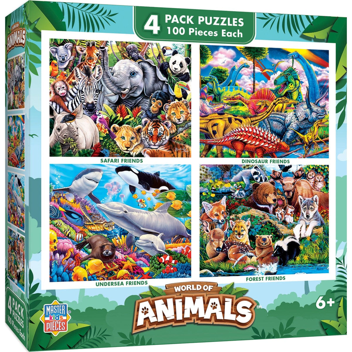 PUZZLE: Jigsaw, World of Animals, 4 multipack, 8 x 10, 100pcs each