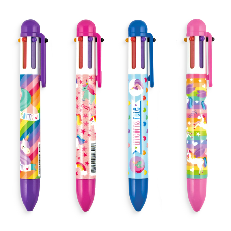 Unique Unicorns 6 click multi color pen