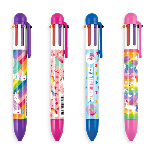 Unique Unicorns 6 click multi color pen