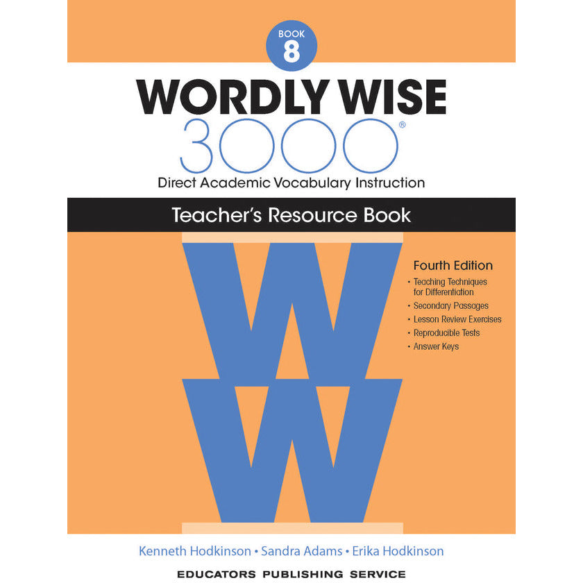 Wordly Wise 3000 Teacher's Resource Book, 4th Edition, Grade 8