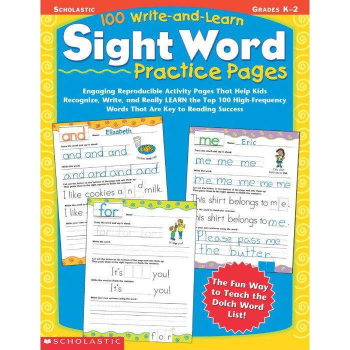 100 Write-and-Learn Sight Word Practice Pages