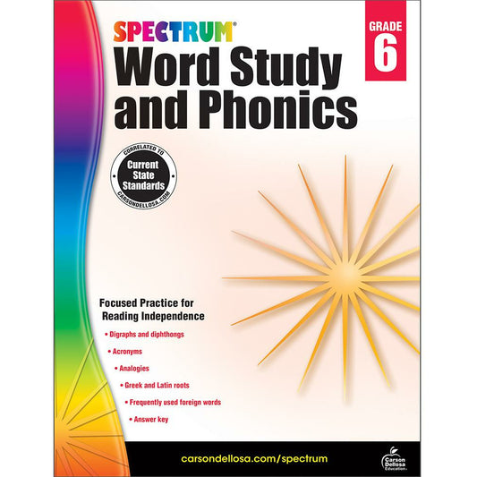 Spectrum Word Study and Phonics Grade 6