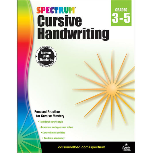 Spectrum Cursive Handwriting Grades 3-5