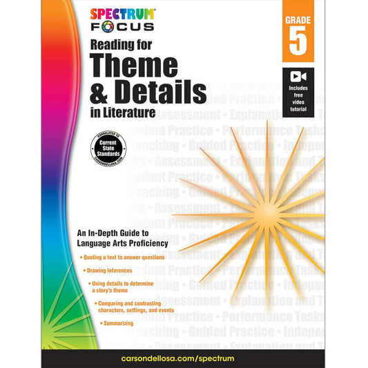 Spectrum Reading for Theme and Details in Literature Grade 5