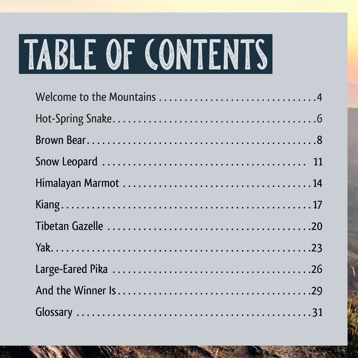 And the Winner Is...Who Lives the Highest in the Mountains